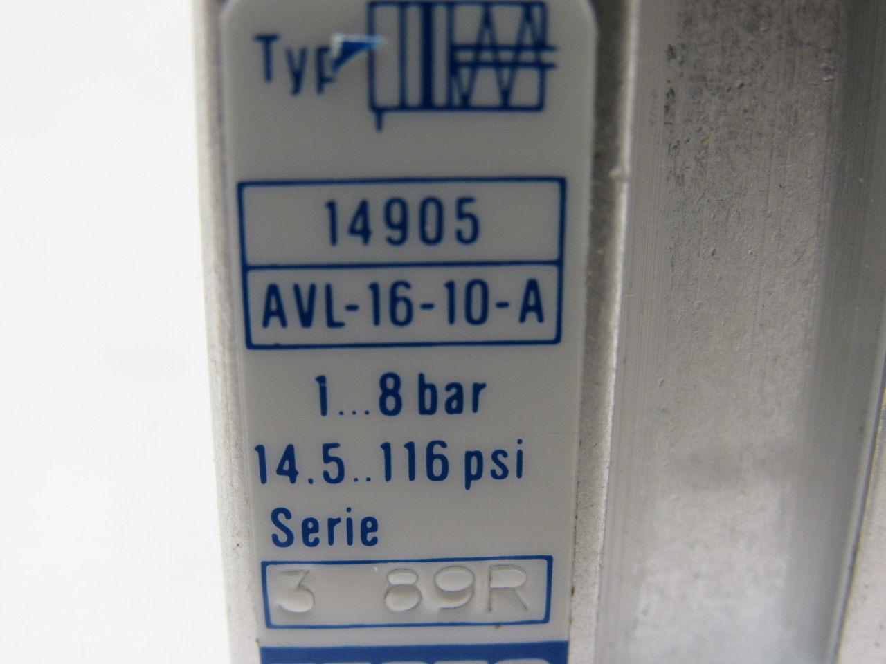 Festo AVL-16-10A Mini Micro Pneumatic Cylinder 1/2" Stroke Spring Return