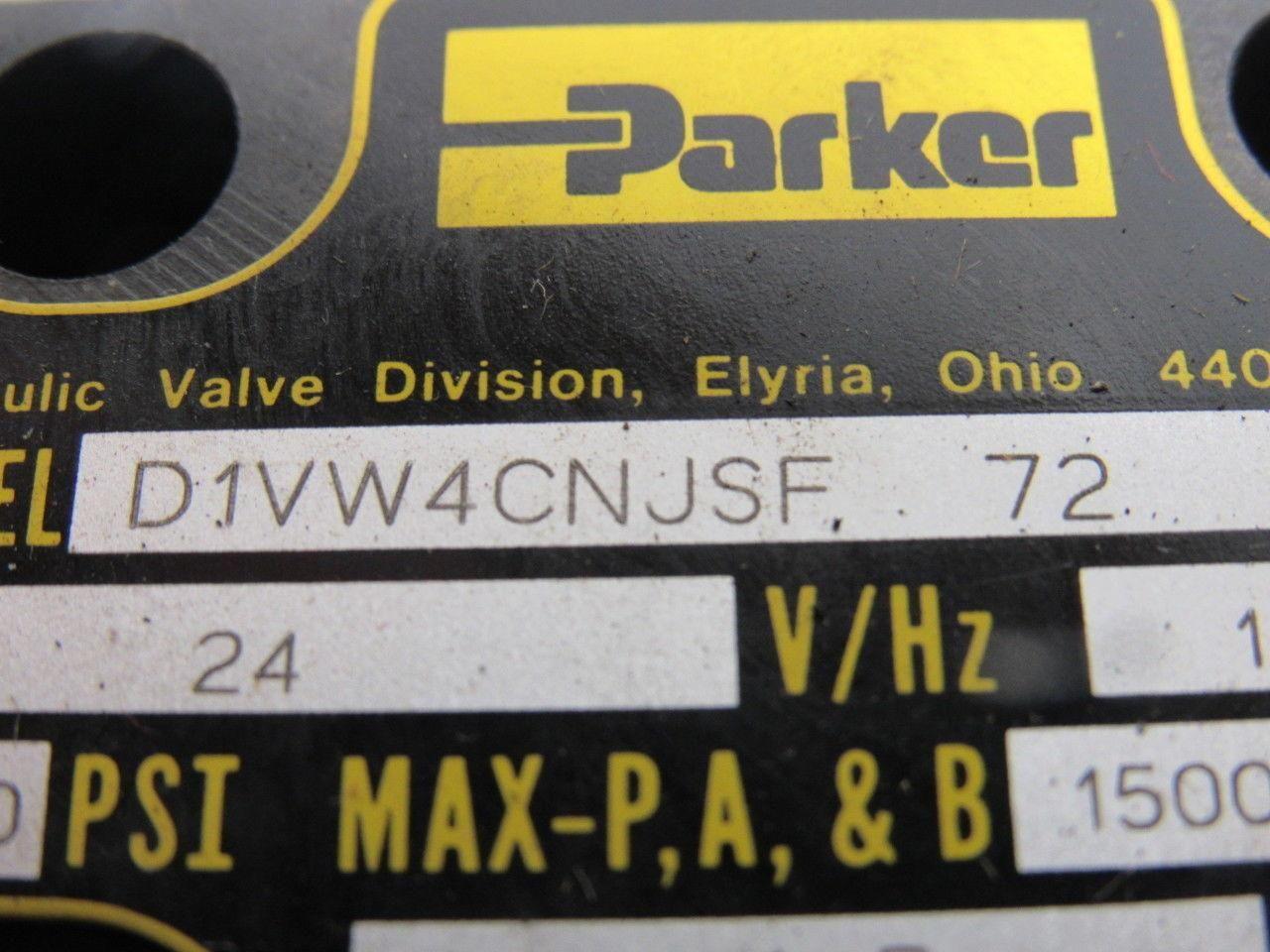 Parker D1VW4CNJSF 72 Hydraulic Directional Control Solenoid Valve  24V 5000PSI