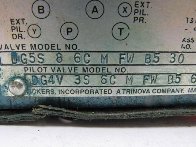 Vickers DG5S-8-6C-M-FW-B5-30 Hydraulic Valve W/DG4V-3S-6C-M-FW-B5-60 Pilot Valve