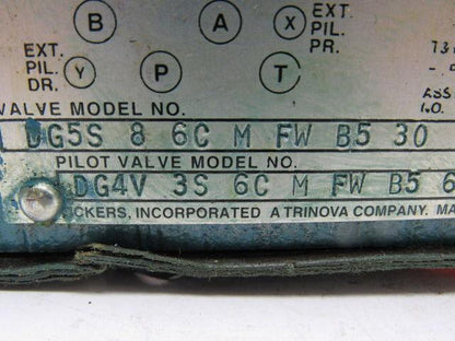 Vickers DG5S-8-6C-M-FW-B5-30 Hydraulic Valve W/DG4V-3S-6C-M-FW-B5-60 Pilot Valve