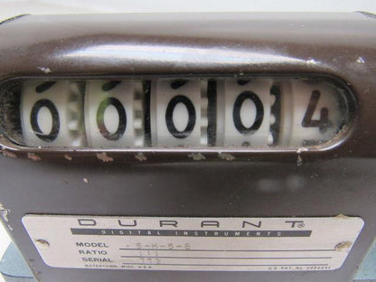 Durant 5-H-5-B 5 Digit Mechanical Stroke Counter W/Bracket Extension Arm
