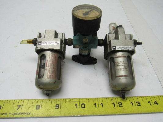 SMC AF20-N01-CZ & Al2000-N01-3C Filter Regulator Lubricator 1/8" NPT Ports