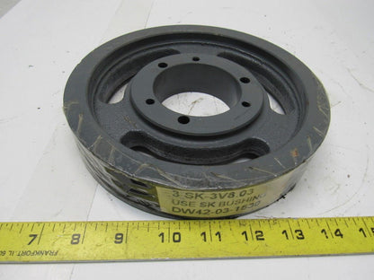 T.B. Woods 3V 8.3 SK 3 Groove 8" Pulley/Sheave SK Bushed Bore