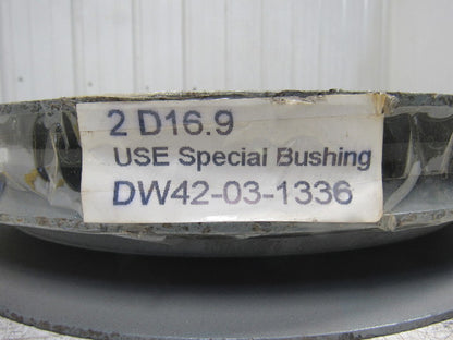 2D16.9 2 Groove 16.9" D Pulley/Sheave Special Bushed Bore
