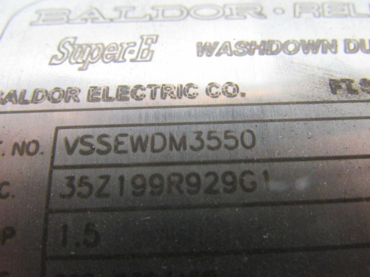 BALDOR VSSEWDM3550 1-1/2HP Washdown Motor 208-230/460v 3500RPM 56C