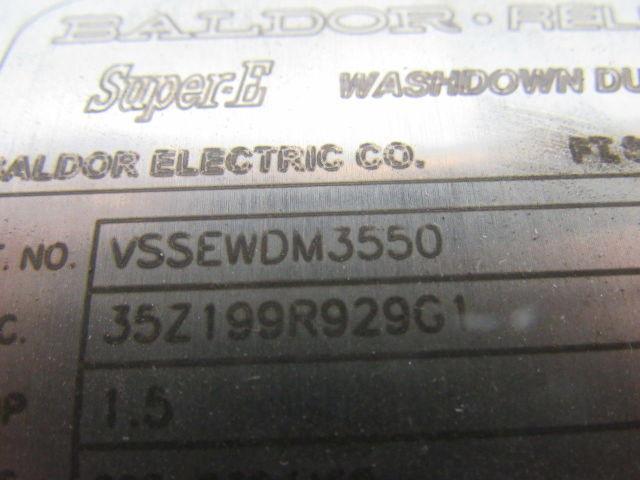 BALDOR VSSEWDM3550 1-1/2HP Washdown Motor 208-230/460v 3500RPM 56C