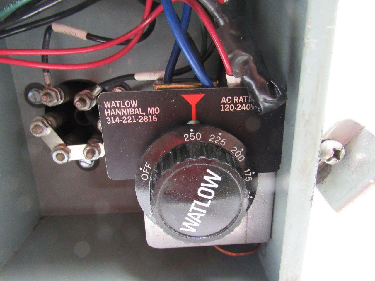 Watlow 0-250° Thermostat Mounted In Enclosure W/480V Heater 3/4" NPT Outlets