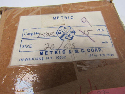 Metric & M.C. Corp KOR Hydraulic Fitting Reducer Tube 20x6mm Series S Lot of 3