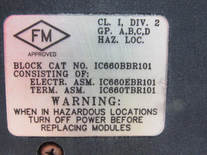 GE Fanuc IC660BBR101 Genius 16 Point Relay Output Module NO 115/230 VAC 50/60Hz.