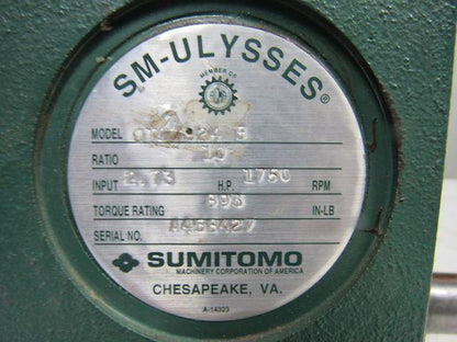 Sumitomo QTS 924 B Double Shaft Gearmotor Gear Box Speed Reducer 10:1 Ratio