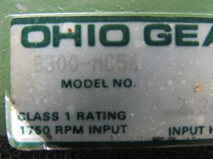 Ohio Gear B300MC56 Worm Gear Speed Reducer 30-C Ratio 2.24 Input HP