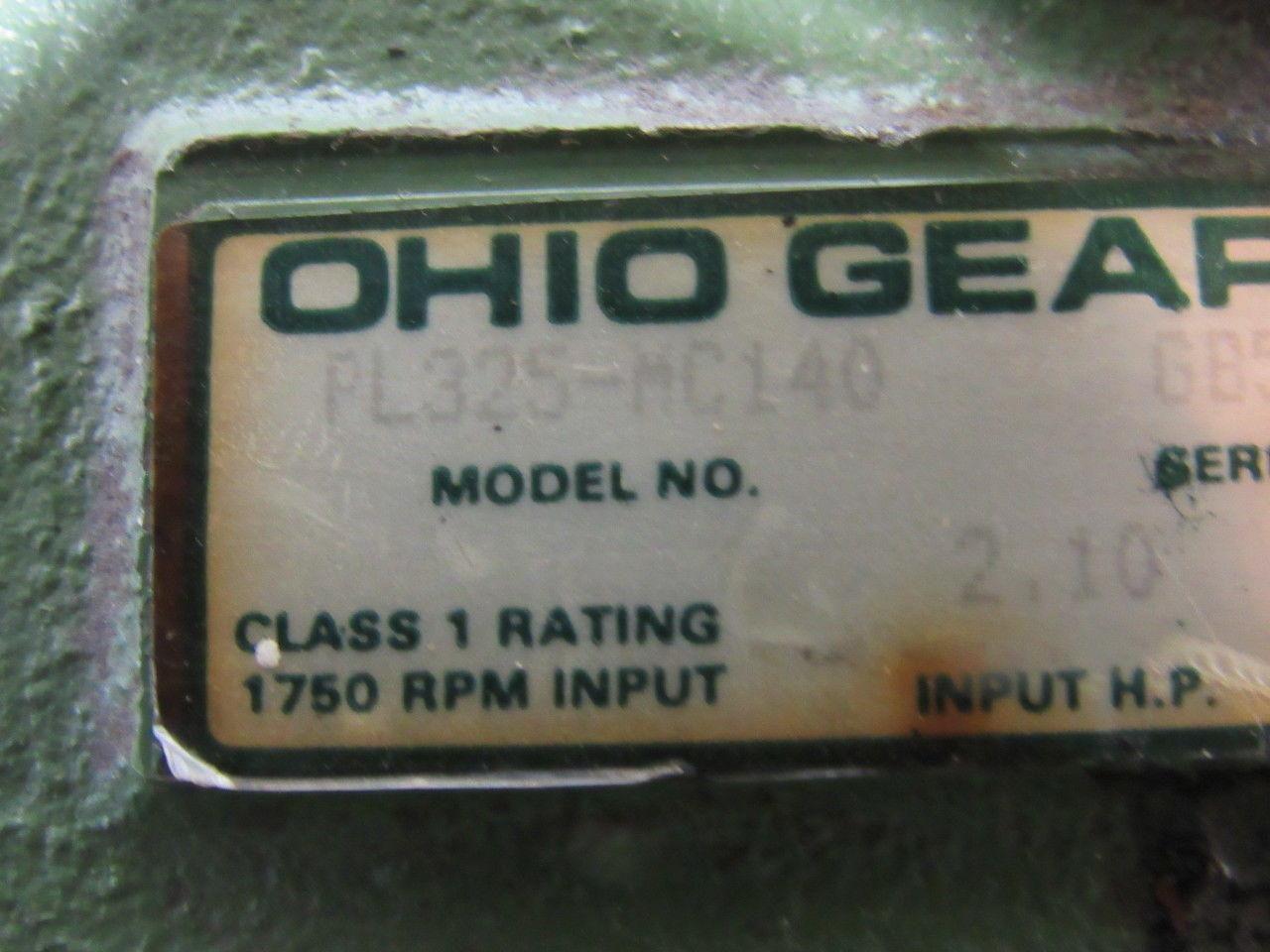 Ohio Gear PL325-MC140 Right Angle Gear Box Speed Reducer 40-D Ratio