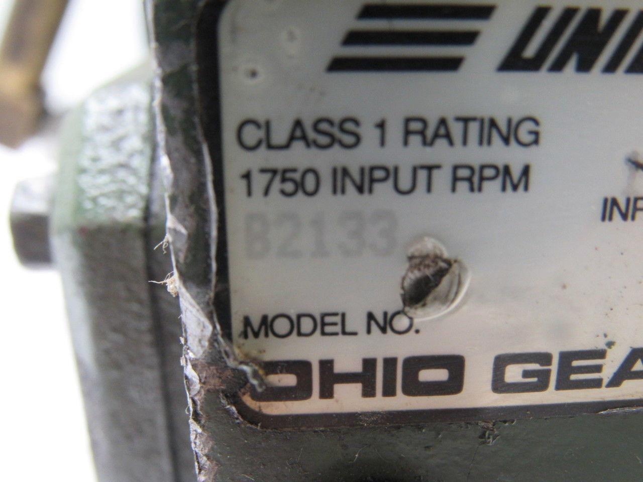 Ohio Gear B2133 Gearmotor 5-B Ratio 1/2HP 3PH 1725RPM