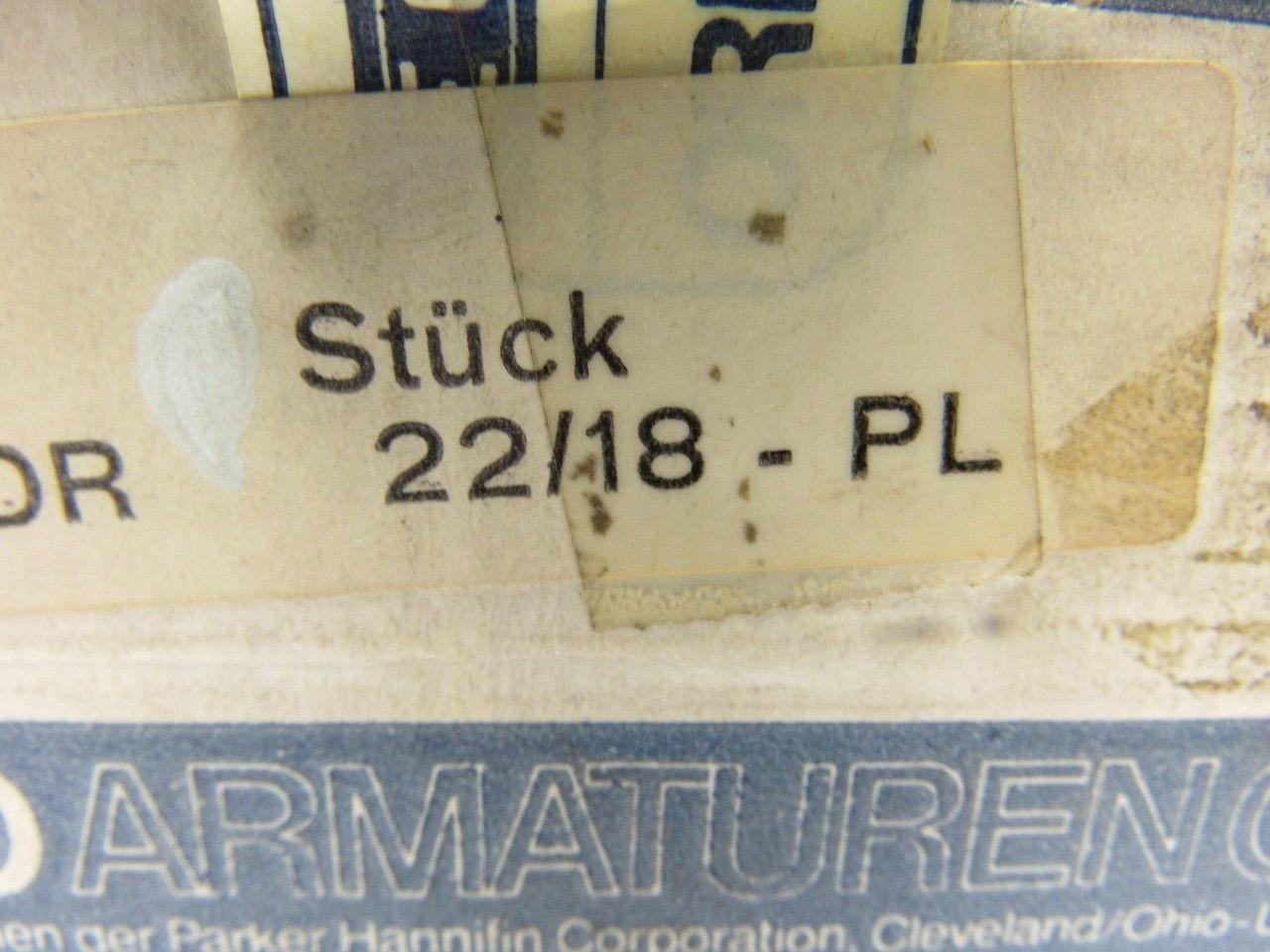 Parker EO 18-L 18mm  Bite Type Progressive Ring Connector Fittings Lot of 7