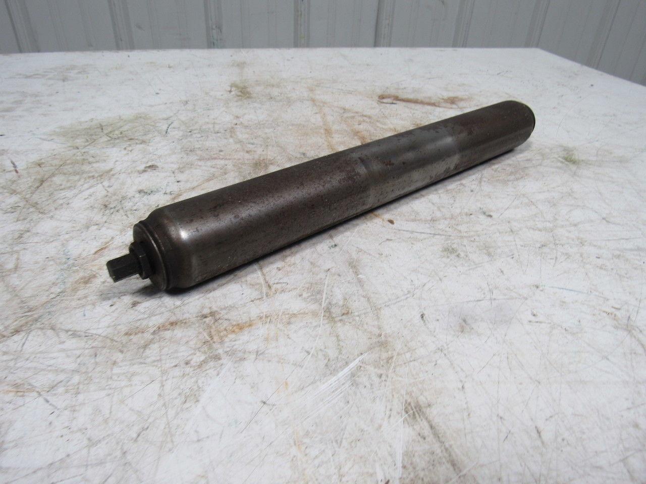 17" O.A.L. Conveyor Roller 15-1/4" Face 1.90" Dia. 7/16" Hex Shaft End Lot/20