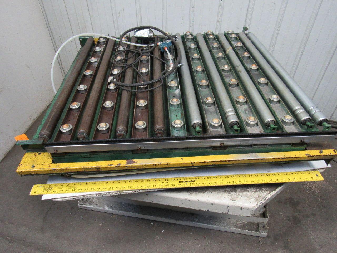 RAPISTAN 38-1/2"W x 46"L Pneumatic Lift Take Off Manual Discharge Conveyor