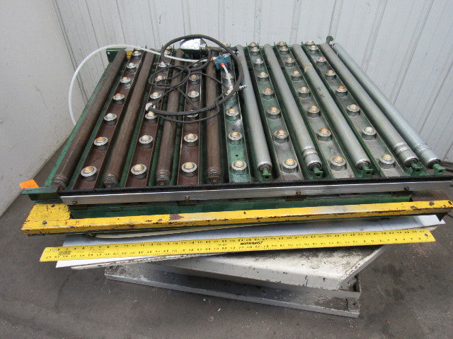 RAPISTAN 38-1/2"W x 46"L Pneumatic Lift Take Off Manual Discharge Conveyor