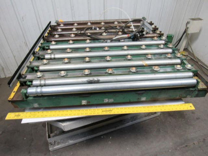 RAPISTAN 38-1/2"W x 46"L Pneumatic Lift Take Off Manual Discharge Conveyor
