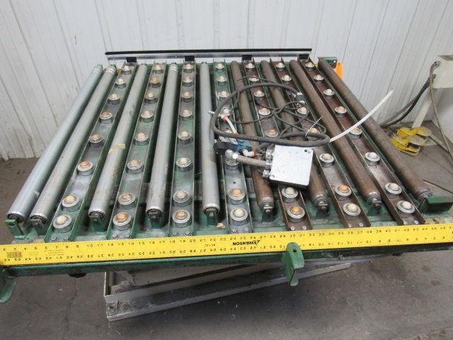 RAPISTAN 38-1/2"W x 46"L Pneumatic Lift Take Off Manual Discharge Conveyor