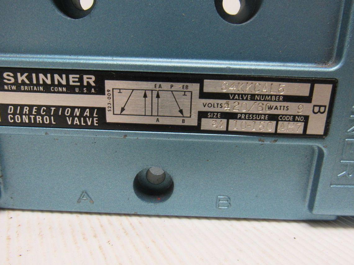 Skinner S4KKCAL5 Pneumatic 120V Directional Control Valve 3/4"