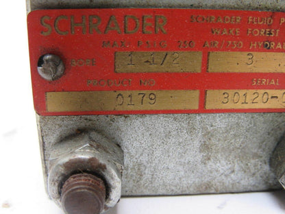 Schrader Gold Medallion 0179 Pneumatic Tie Rod Cylinder 1-1/2" Bore 3" Stroke