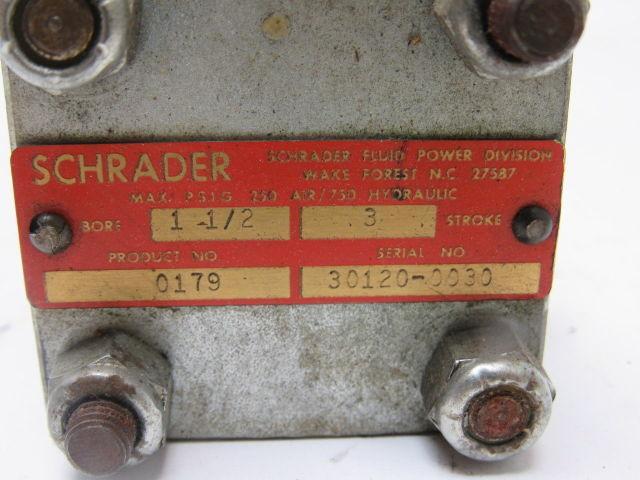 Schrader Gold Medallion 0179 Pneumatic Tie Rod Cylinder 1-1/2" Bore 3" Stroke