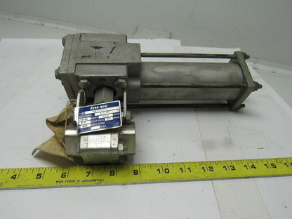 Dyna-Quip AP3S/VH12TC2B Pneumatic Actuator W/ 3/4" NPT Ball Valve