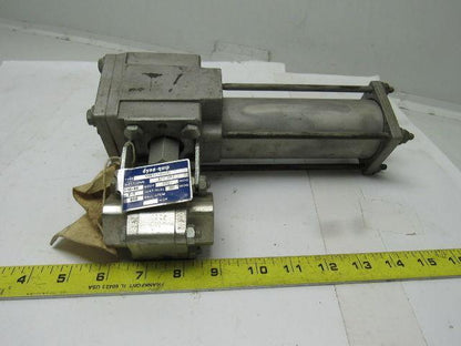 Dyna-Quip AP3S/VH12TC2B Pneumatic Actuator W/ 3/4" NPT Ball Valve