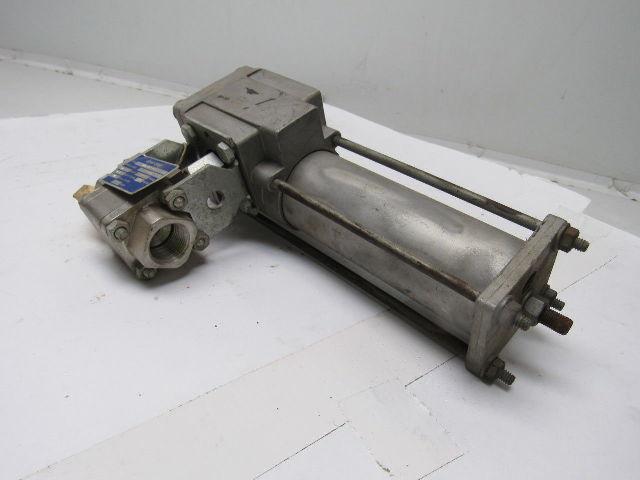 Dyna-Quip AP3S/VH12TC2B Pneumatic Actuator W/ 3/4" NPT Ball Valve