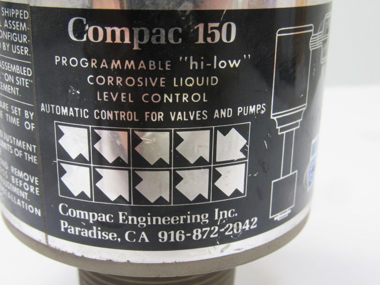 Compac Engineering 150 Programmable Hi Low Corrosive Liquid Level Control