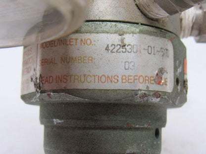 Concoa  4225301-01-580 Adjustable Pressure Regulator 0-1000PSI