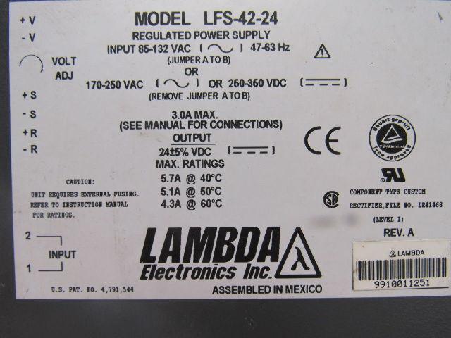 Lambda LFS-42-24 Regulated AC to DC Power Supply 85-132VAC Input