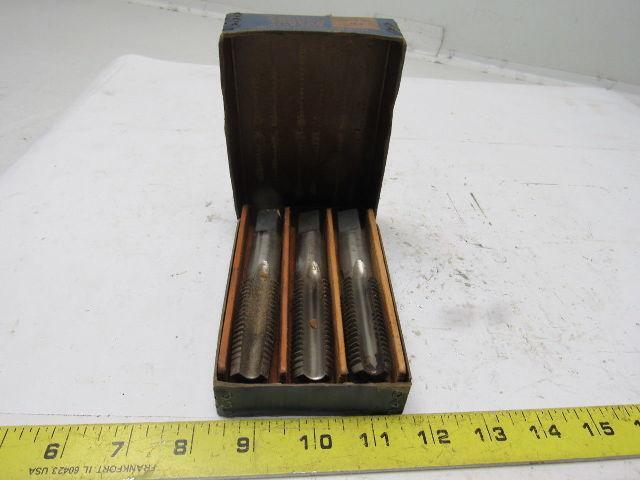 Greenfield No.5303 7/8"-9 3pc 4 Flute Tap Set Plug Taper Bottom  HHS GH4