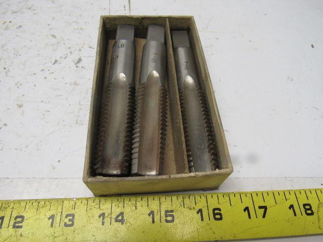 Butterfield No.1500 7/8"-9 3pc 4 Flute Tap Set Taper Plug Bottom HHS Bright