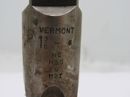 Vermont 1-3/8-6 2pc 4 Flute Tap Set Taper Plug Bottom HHS Bright