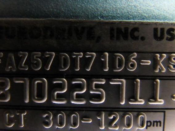 SEW-EURODRIVE FAZ57DT71D6-KS Gear Motor .33HP 3PH 230/460V 157.09:1 Ratio