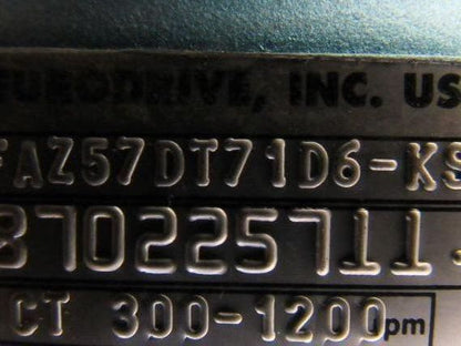 SEW-EURODRIVE FAZ57DT71D6-KS Gear Motor .33HP 3PH 230/460V 157.09:1 Ratio