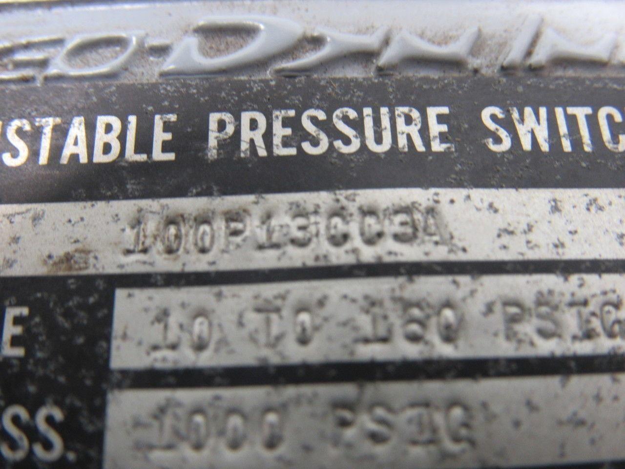 NEO-DYN Inc 100P13CC3A Pressure Switch  10 to 150 Psi  .5A/125VDC 10A/125/250V