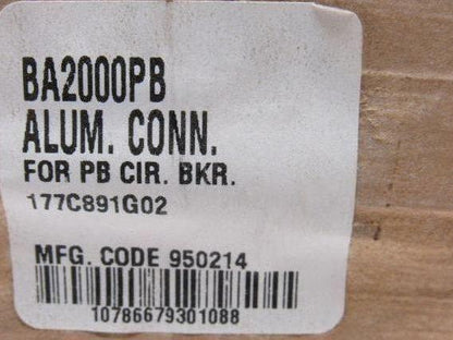 Westinghouse BA2000PB Alum Buss Bar Circuit Breaker PB Breaker Type Connector