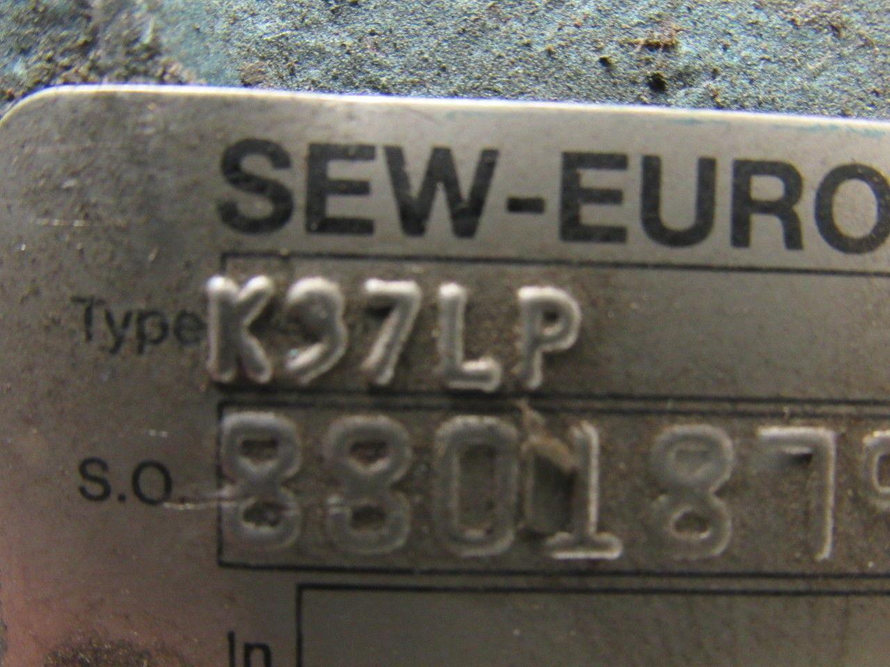 SEW-EURODRIVE K37LP 5.36:1 Ratio Double Shaft Gear Box Speed Reducer