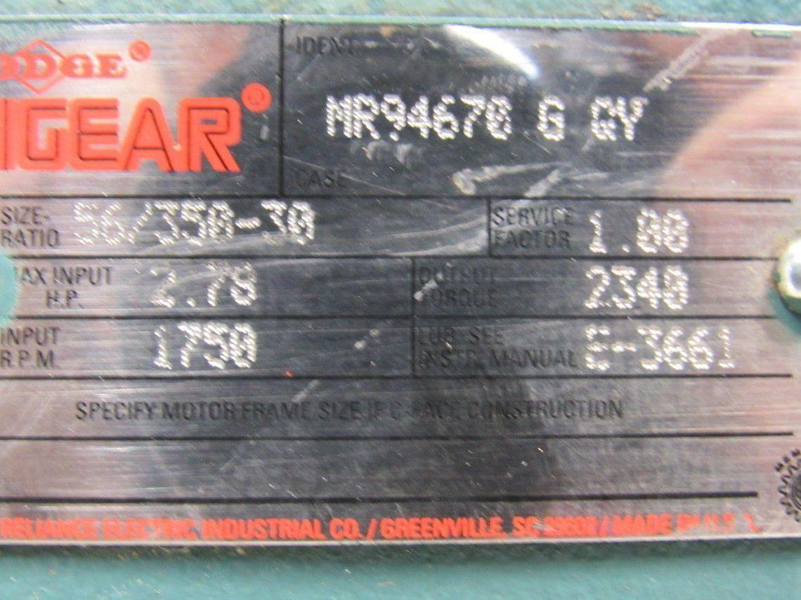 Dodge 350 Tigear MR94670 Worm Gear Speed Reducer 30:1 Ratio