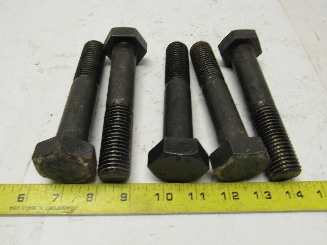 A307B 1"-8 x 5-1/2" Black Oxide Finish Heavy Hex Cap Screw Bolt lot of 5