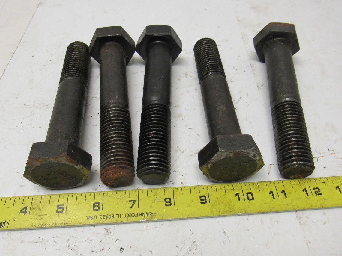 A307B 1"-8 x 5-1/2" Black Oxide Finish Heavy Hex Cap Screw Bolt lot of 5