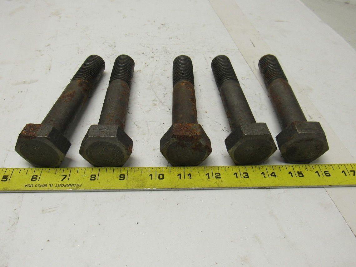 307B 1"-8 x 5-1/2" Plain Finish Heavy Hex Cap Screw Bolt lot of 5