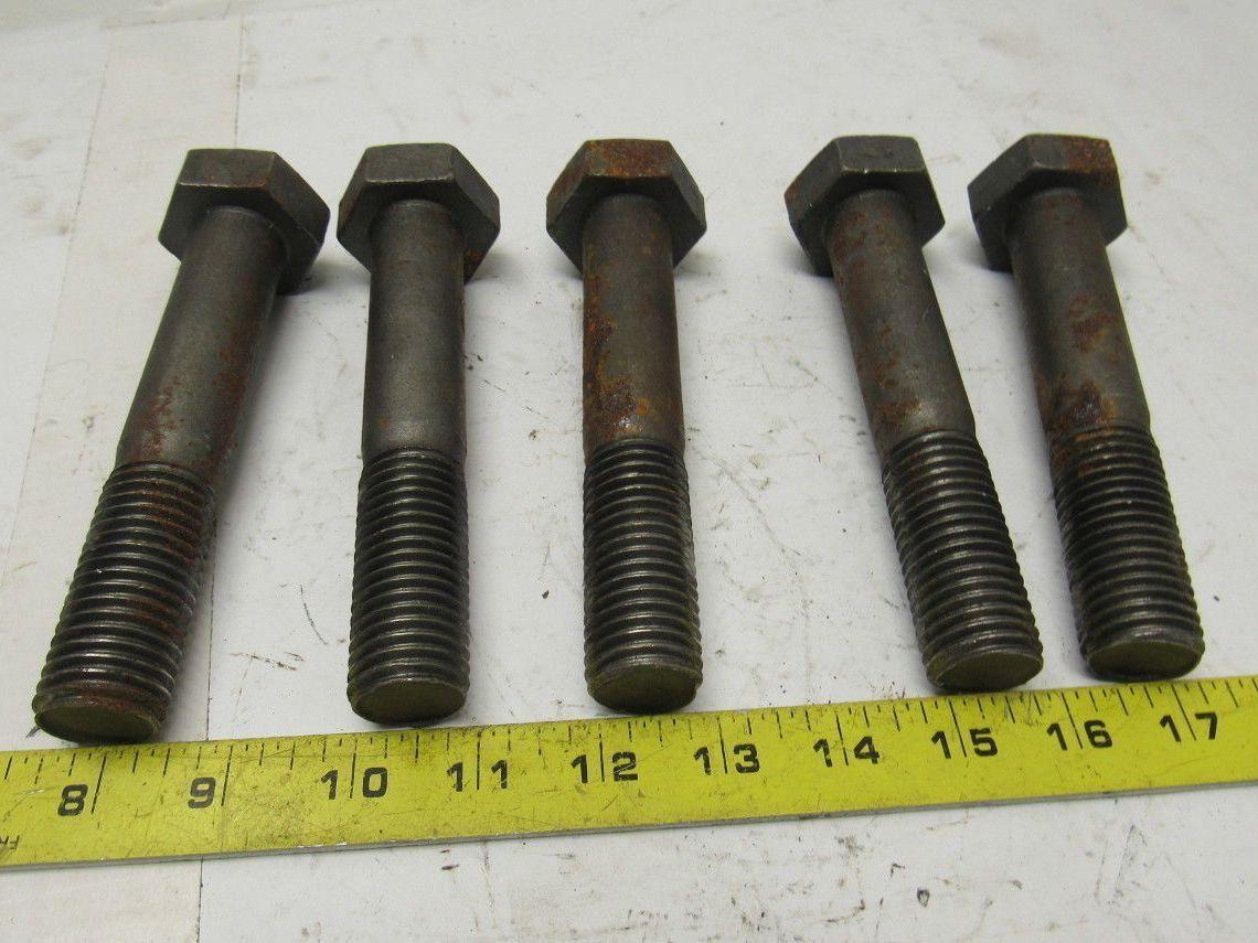 307B 1"-8 x 5-1/2" Plain Finish Heavy Hex Cap Screw Bolt lot of 5