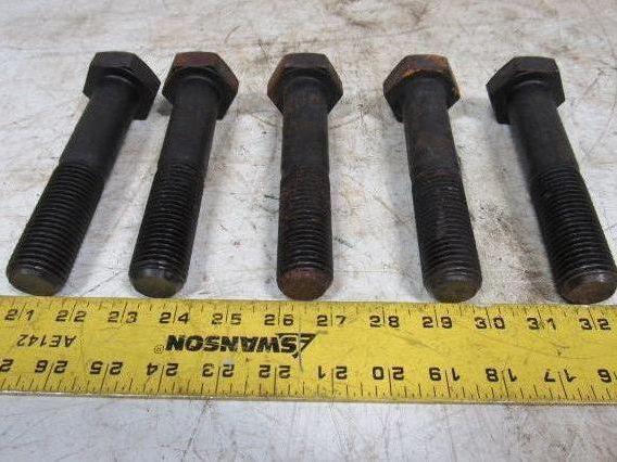 1-1/8"-8 x 6" A193 B7 Heavy Hex Bolt Cap Screw Black Oxide Lot of 5
