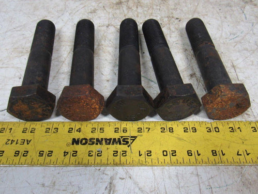1-1/8"-8 x 6" A193 B7 Heavy Hex Bolt Cap Screw Black Oxide Lot of 5