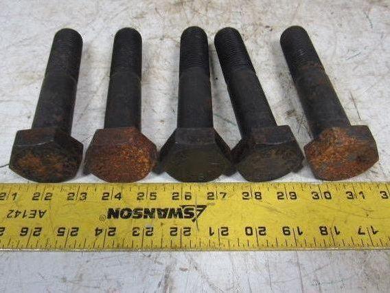 1-1/8"-8 x 6" A193 B7 Heavy Hex Bolt Cap Screw Black Oxide Lot of 5