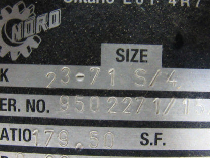 Nord Gear SK23-71 S/4 Inline Foot Mount Gearmotor 179.50:1 Ratio 9RPM Out