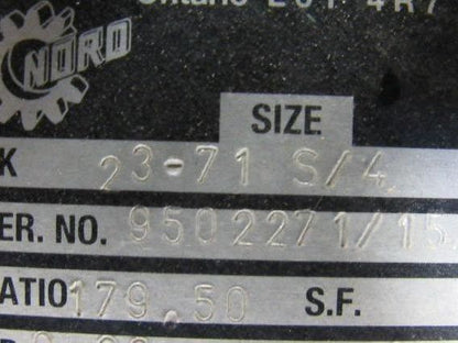Nord Gear SK23-71 S/4 Inline Foot Mount Gearmotor 179.50:1 Ratio 9RPM Out